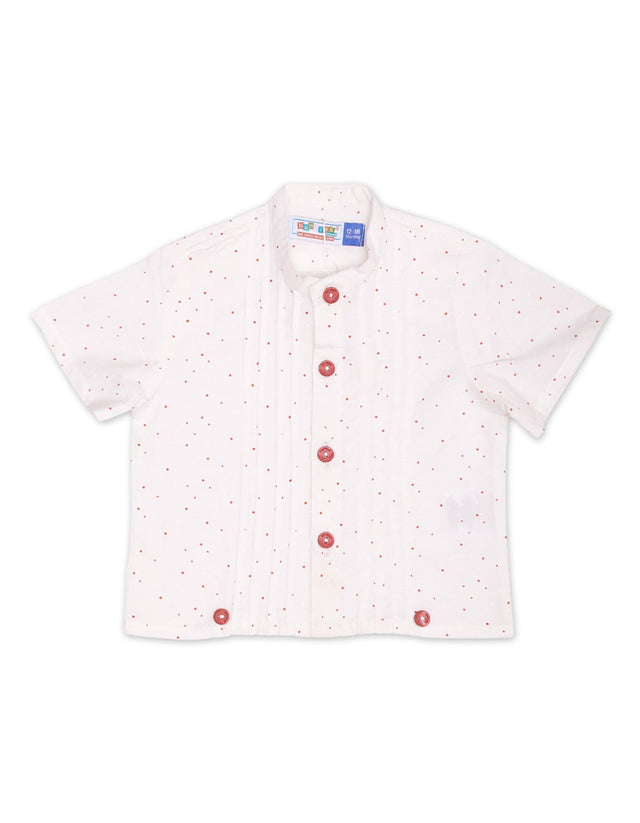 Bodysuit Fancy With Pleats Rust Infant
