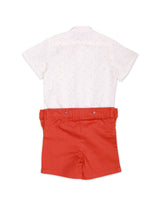 Bodysuit Fancy With Pleats Rust Infant