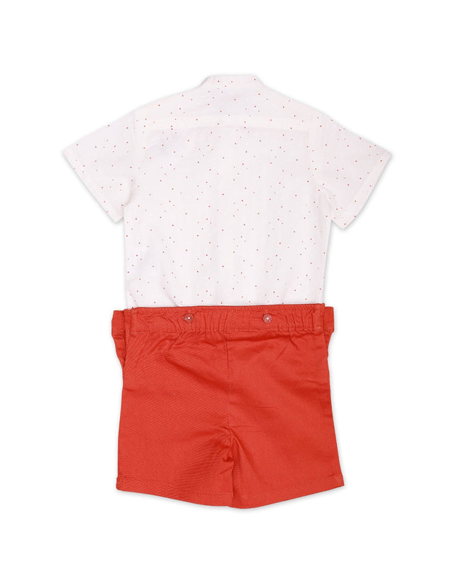 Bodysuit Fancy With Pleats Rust Infant