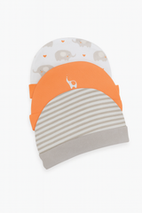 Cap L Pk 3 Peach Elephant