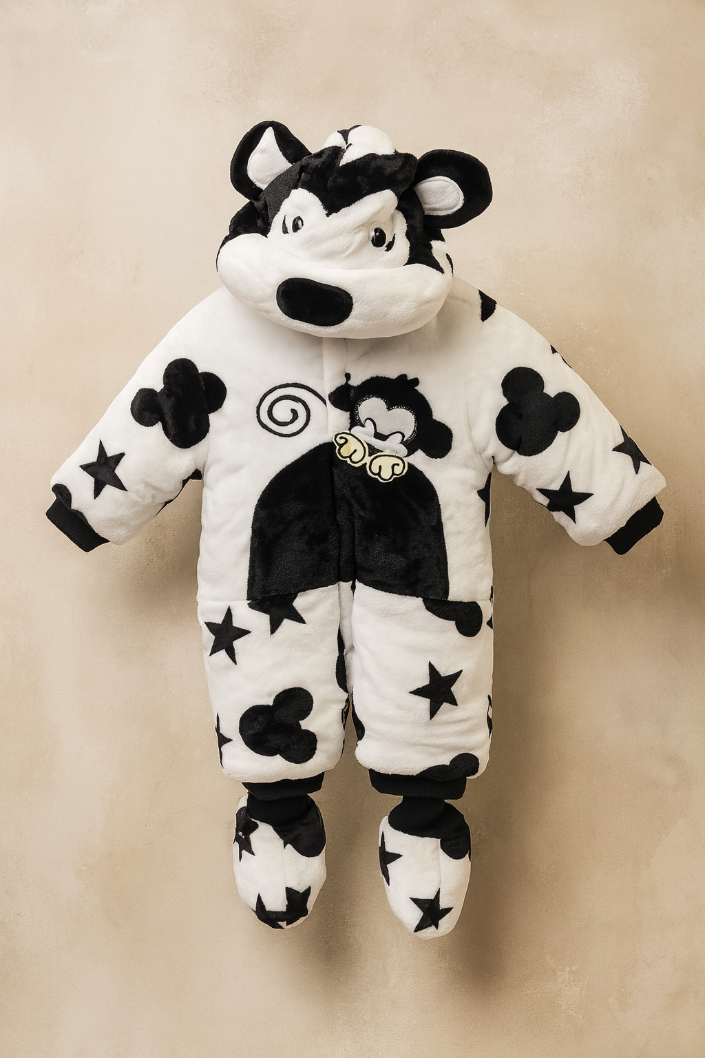 Cozy Monkey Animal Baby Winter Romper