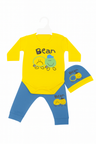 Newborn Winter Outfit Set – Jersey Fabric Bodysuit, Pajama, Cap & Shoes