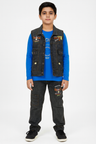 Boys' Denim Vest and Jeans Set with Long-Sleeve T-Shirt