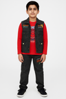Boys' Denim Vest and Jeans Set with Long-Sleeve T-Shirt