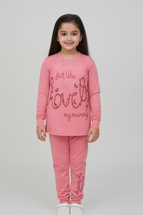 Girls' "Just Like My Mummy" Soft Jersey Pajama Set