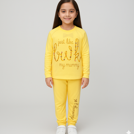 Girls' "Just Like My Mummy" Soft Jersey Pajama Set