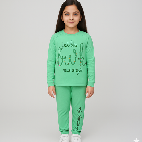Girls' "Just Like My Mummy" Soft Jersey Pajama Set