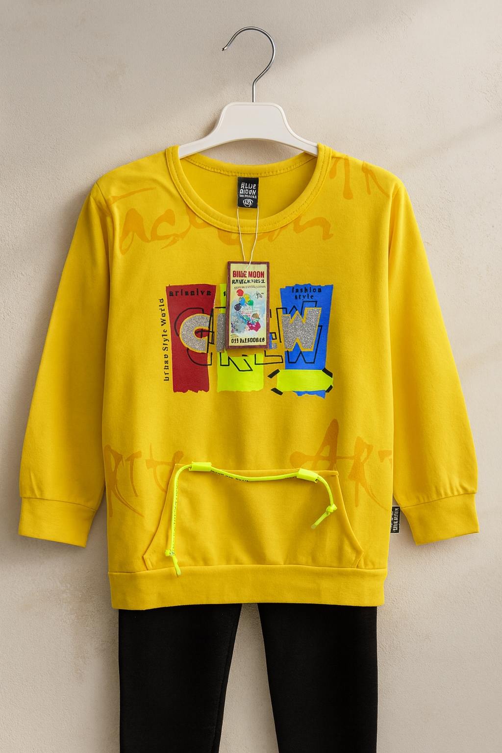 Kids Tracksuit with Draw Cord & CREW Style Screen Print