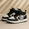 Kids High-Top Sneakers with Cute Bear Patch Stylish Casual Shoes