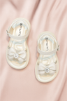 Kids Bow Sandals with Glitter Strap Cute Dress Sandals