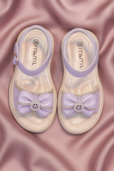 Kids Bow Sandals with Glitter Strap Cute Dress Sandals