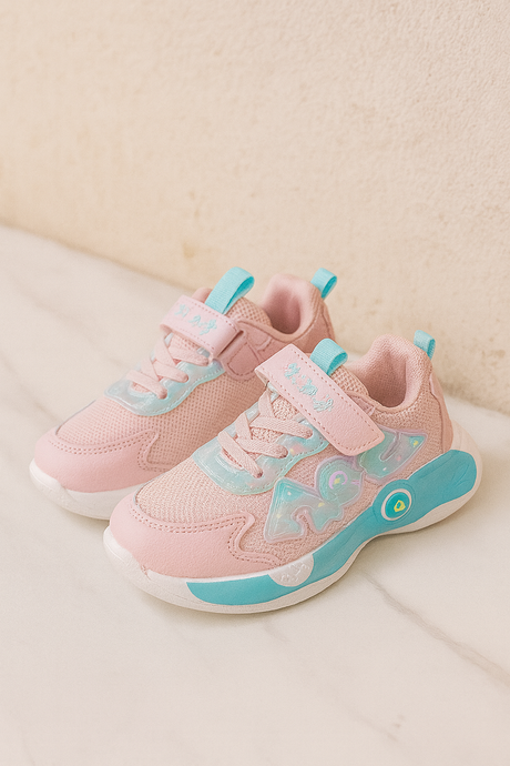 Kids Colorful Sport Sneakers with Velcro Strap Lightweight Casual Shoes