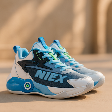 Kids Sport Sneakers with Bold Side Print & Color Pop Design
