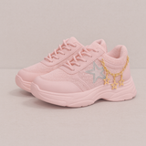 Kids Chunky Sole Sneakers with Star Chain Design Stylish Casual Shoes