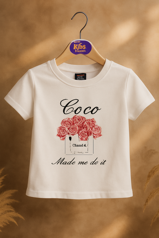 Coco Made Me Do It Kids T-Shirt – Floral Graphic Tee