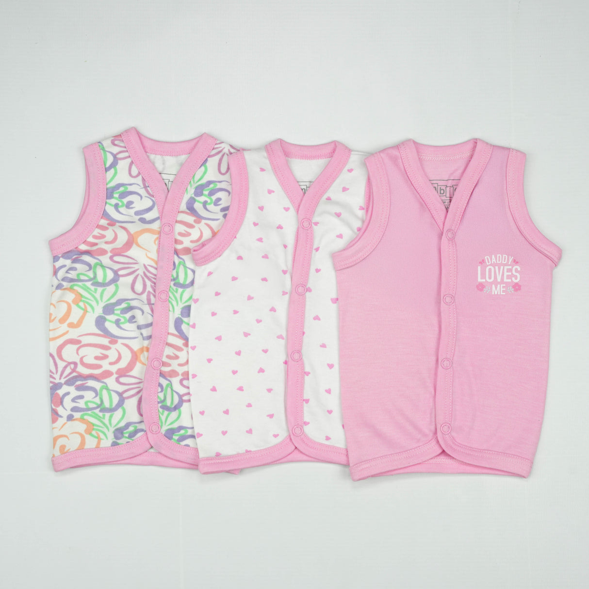 VEST PK3 NB B.PINK BLOOMING