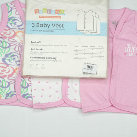 VEST PK3 NB B.PINK BLOOMING