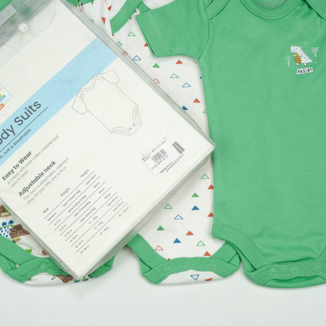 BODY SUIT PK3 0-3M D.GREEN DINO'S