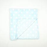 BLANKET FLEECE LT BLUE WHITE POLKA