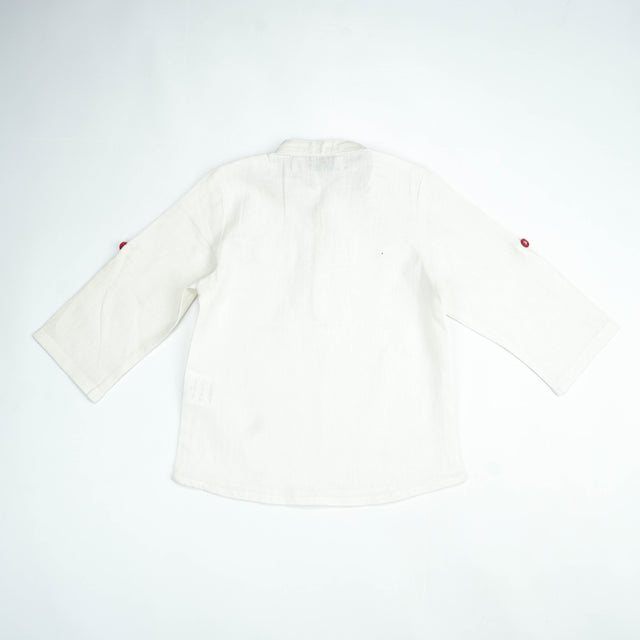 SHIRT KURTA FRONT POCKET BOYS WHITE TOODLER