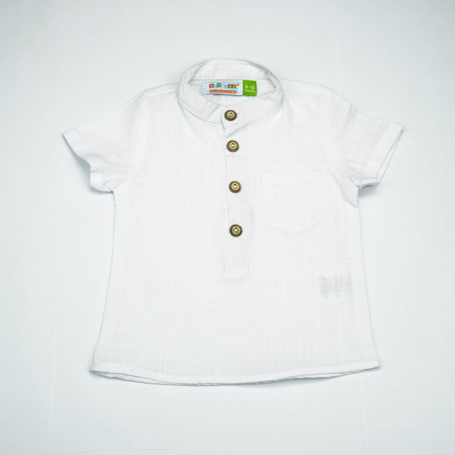 SHIRT KURTI BOYS WHITE INFANT