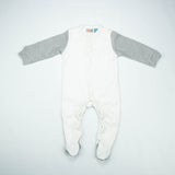 ROMPER WHITE SLEEVES STRIP INFANT