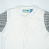 ROMPER WHITE SLEEVES STRIP INFANT