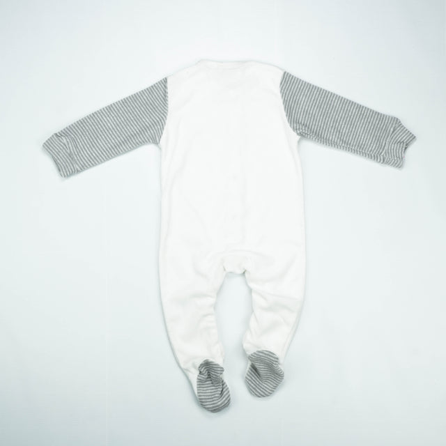 ROMPER WHITE SLEEVES STRIP INFANT