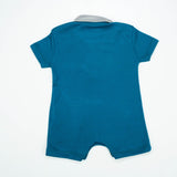 BODYSUIT POLO COLLAR AQUA INFANT