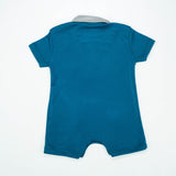 BODYSUIT POLO COLLAR AQUA INFANT