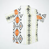 Tribal-Inspired Geometric Print Short-Sleeve Shirt