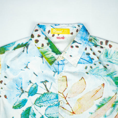 Watercolor Floral Print Short-Sleeve Shirt