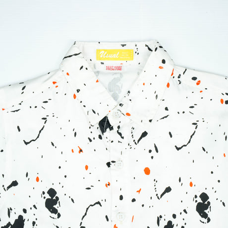 Abstract Splatter Print Short-Sleeve Shirt