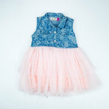 FRCOK DENIM WITH PINK NET TODDLER