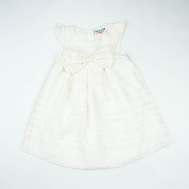 FROCK FRONT BOW WHITE TODDLER