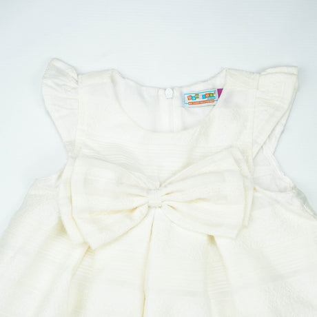 FROCK FRONT BOW WHITE TODDLER