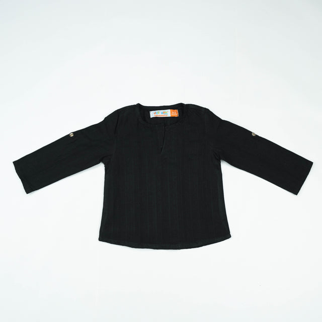 KURTI ROUND COLLAR BOYS BLACK INFANT