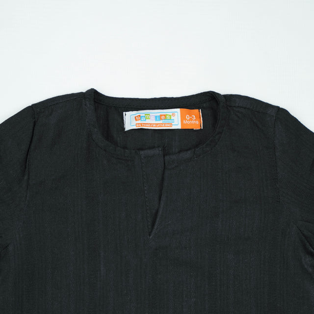 KURTI ROUND COLLAR BOYS BLACK INFANT