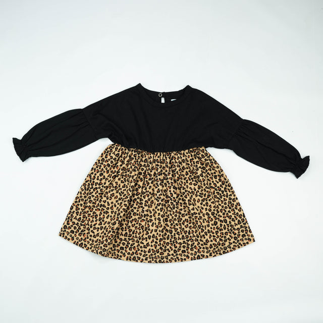 FROCK FLAIR BLACK CHEETA TODDLER