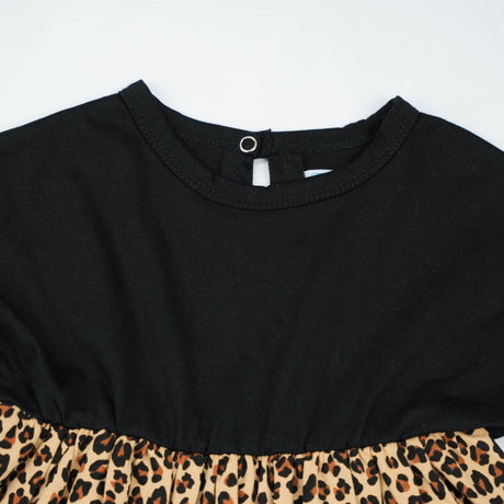 FROCK FLAIR BLACK CHEETA TODDLER