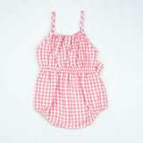 BODYSUIT FRONT BOW PINK CHECK INFANT