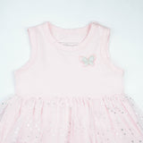 FROCK SLEVELESS WITH NET PINK INFANT