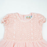 FROCK PUFF SLEEVE NET PINK INFANT