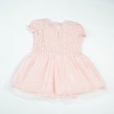 FROCK PUFF SLEEVE NET PINK INFANT