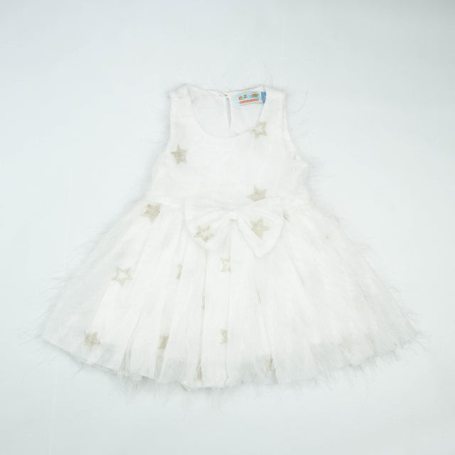 FROCK BOW STYLE WHITE STAR INFANT