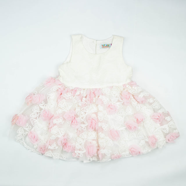 FROCK BOW STYLE WHITE ROSE TODDLER