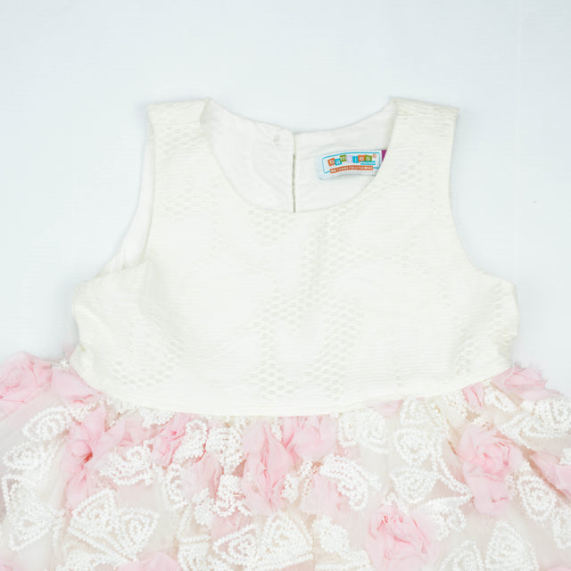 FROCK BOW STYLE WHITE ROSE TODDLER