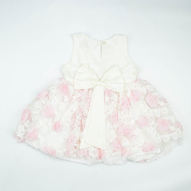 FROCK BOW STYLE WHITE ROSE TODDLER