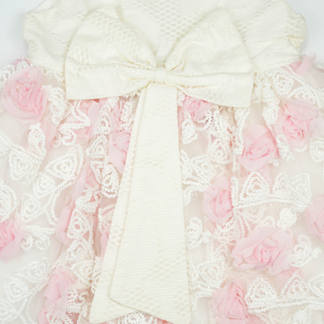 FROCK BOW STYLE WHITE ROSE TODDLER