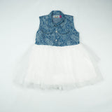 FROCK DENIM WITH BLUE NET TODDLER